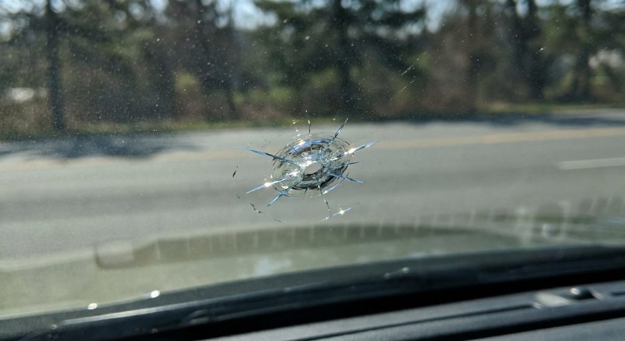 Cracked windshield obstructing line of sight in Stockton, CA
